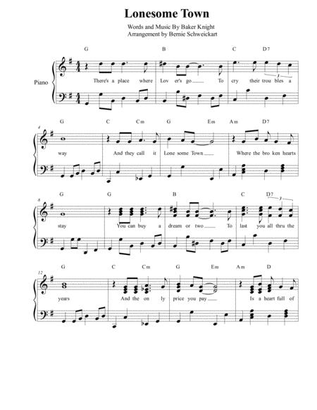 Lonesome Town Sheet Music