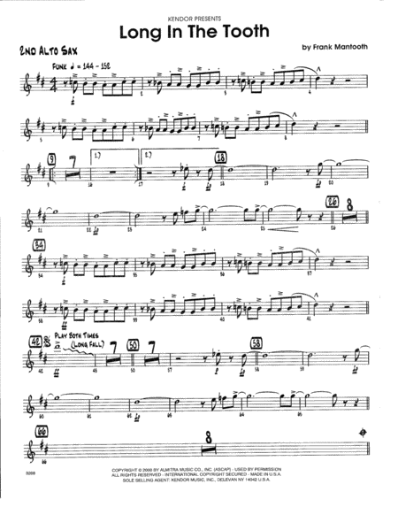 Free Sheet Music Long In The Tooth 1st Tenor Saxophone