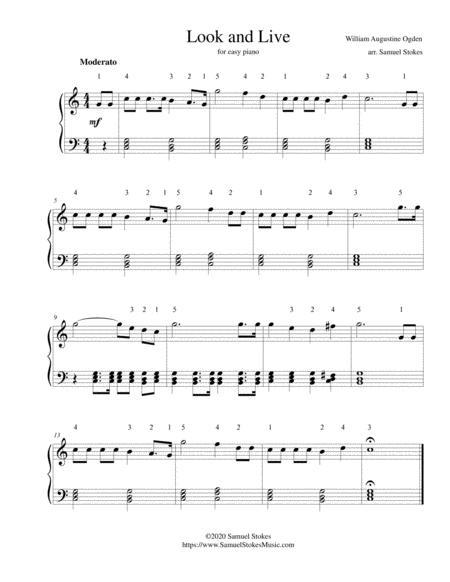 Free Sheet Music Look And Live I Ve A Message From The Lord For Easy Piano