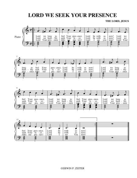 Lord We Seek Your Presence Sheet Music