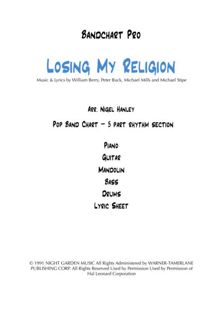 Losing My Religion Ami 5pc Pop Band Chart Sheet Music