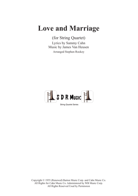 Free Sheet Music Love And Marriage For String Quartet