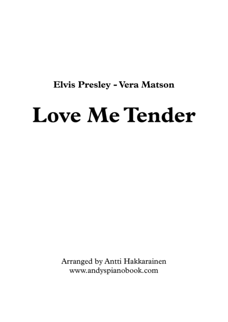 Free Sheet Music Love Me Tender Piano