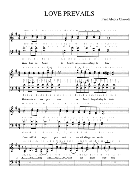 Love Prevails Sheet Music