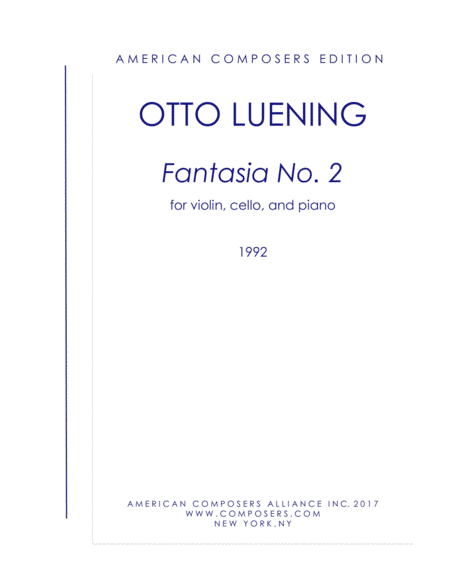 Luening Fantasia No 2 Sheet Music