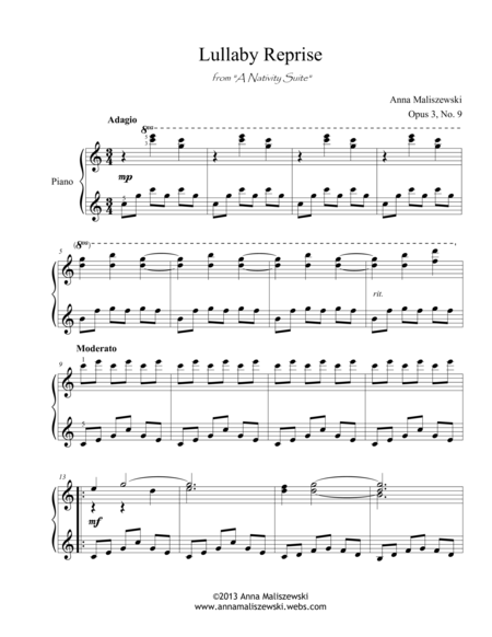 Lullaby Reprise From A Nativity Suite Sheet Music