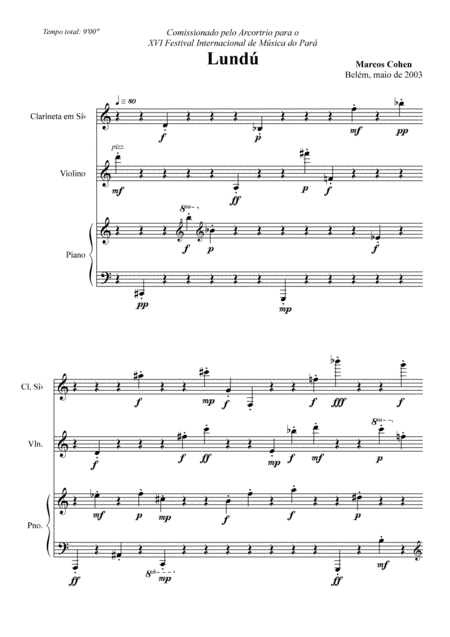 Lund For Clarinet Violin And Piano Sheet Music