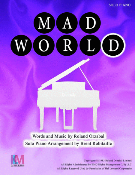 Free Sheet Music Mad World Solo Piano Arrangment