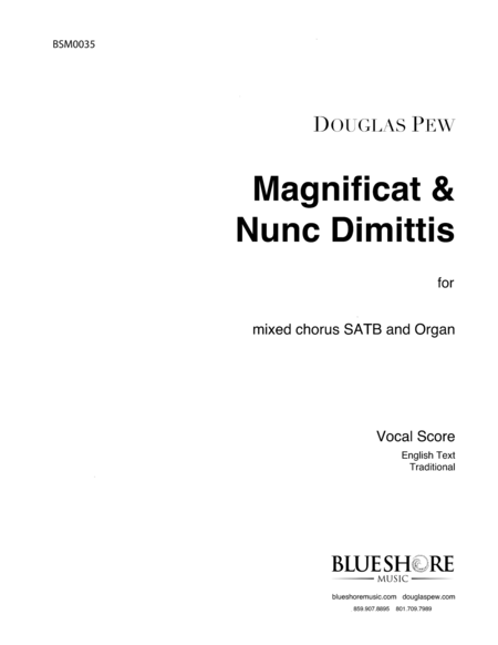 Magnificat Nunc Dimittis St Thomas Service Sheet Music