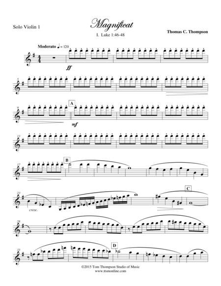 Magnificat Violin 1 Sheet Music