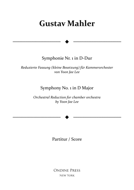 Mahler Arr Lee Symphony No 1 In D Major Full Score Sheet Music
