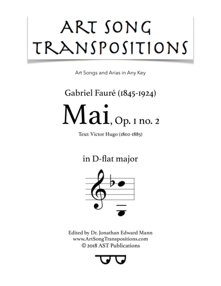 Free Sheet Music Mai Op 1 No 2 D Flat Major