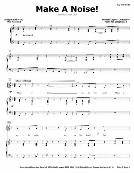 Make A Noise Children And Youth Choir Sheet Music