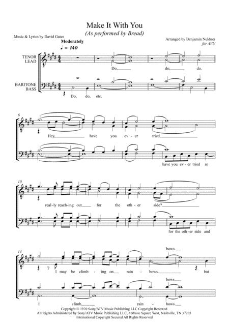 Free Sheet Music Make It With You