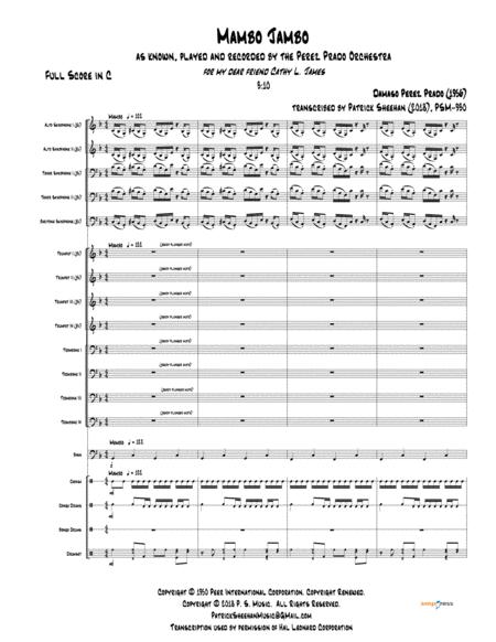 Mambo Jambo Perez Prado Full Score Set Of Parts Sheet Music