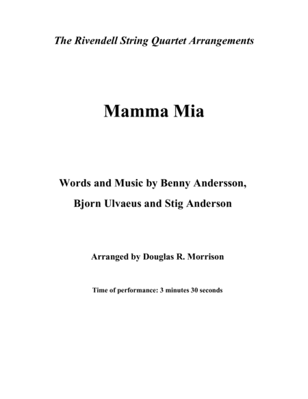 Mamma Mia Sheet Music