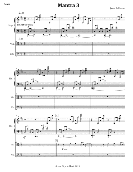 Mantra 3 For Harp Viola Cello Sheet Music