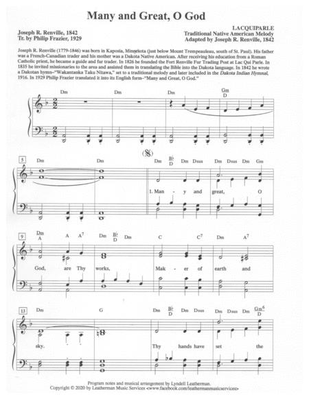 Many And Great O God Sheet Music