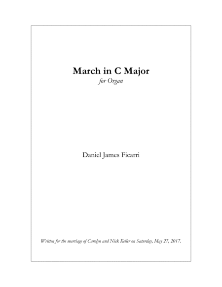 Free Sheet Music March In C Major