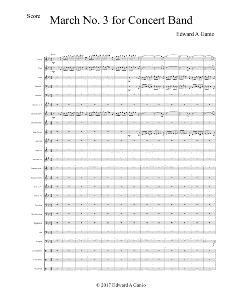 March No 3 For Concert Band Sheet Music