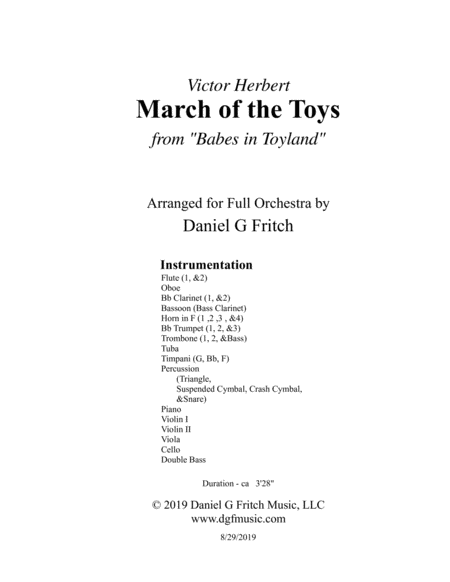 Free Sheet Music March Of The Toys For Full Orchestra Medium Level