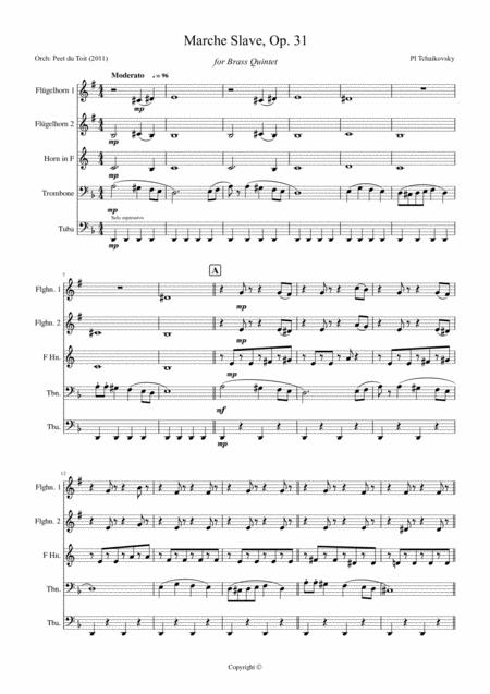 Marche Slave Op 31 Pi Tchaikovsky Sheet Music