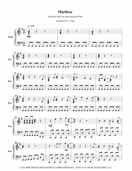 Free Sheet Music Marliese Piano Solo