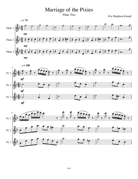 Free Sheet Music Marriage Of The Pixies