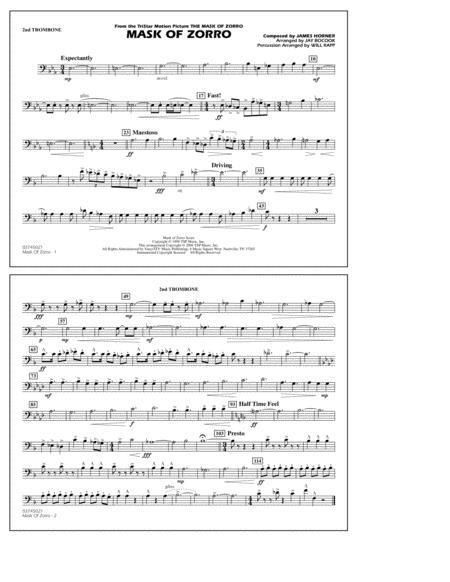 Mask Of Zorro Arr Jay Bocook 2nd Trombone Sheet Music