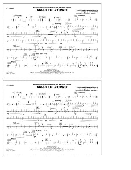 Mask Of Zorro Arr Jay Bocook Cymbals Sheet Music