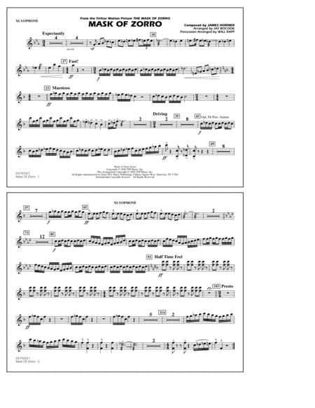 Mask Of Zorro Arr Jay Bocook Xylophone Sheet Music