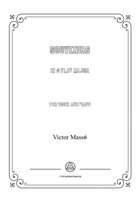 Masse Souvenirs In G Flat Major For Voice And Piano Sheet Music