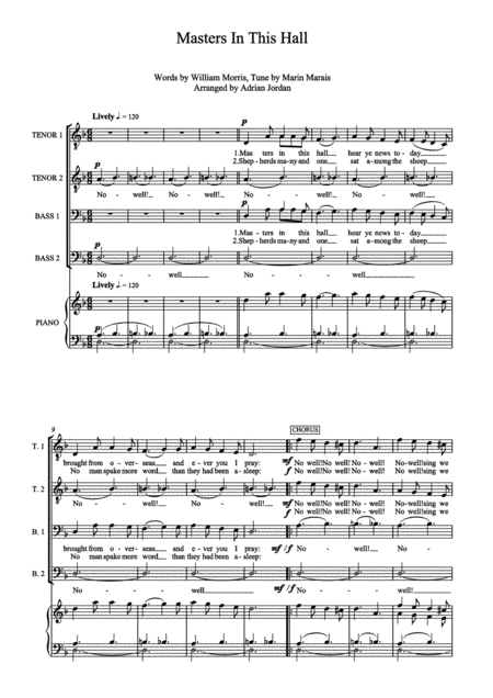 Masters In This Hall Christmas Carol Sheet Music