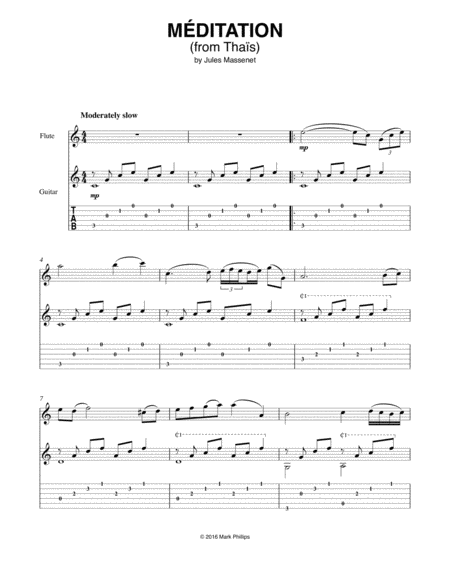 Mditation From Thas Sheet Music