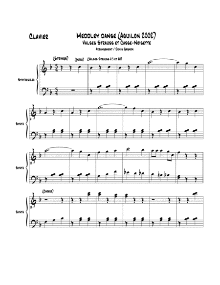 Meddley Danse Score Et 4 Partitions Sheet Music