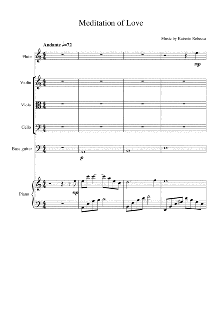 Free Sheet Music Meditation Of Love