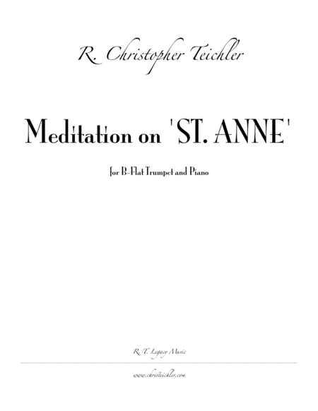 Free Sheet Music Meditation On St Anne