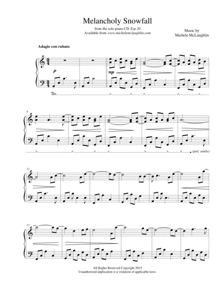 Melancholy Snowfall Sheet Music