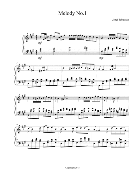 Free Sheet Music Melody No 1