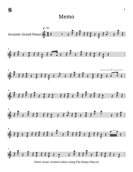 Memo Sheet Music