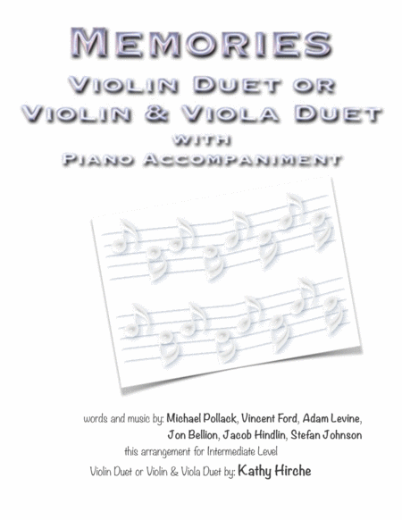 Memories Violin Duet Or Violin Viola Duet Sheet Music