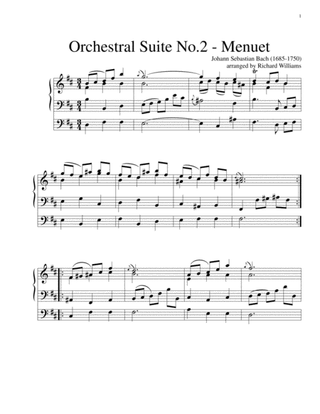 Free Sheet Music Menuet From Orchestral Suite No 2