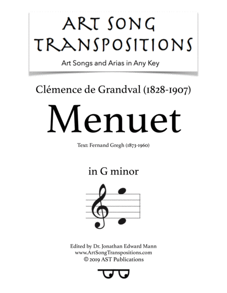 Menuet G Minor Sheet Music