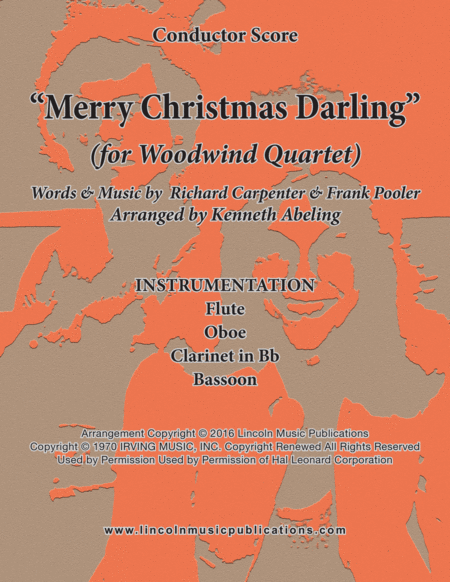 Free Sheet Music Merry Christmas Darling For Woodwind Quartet