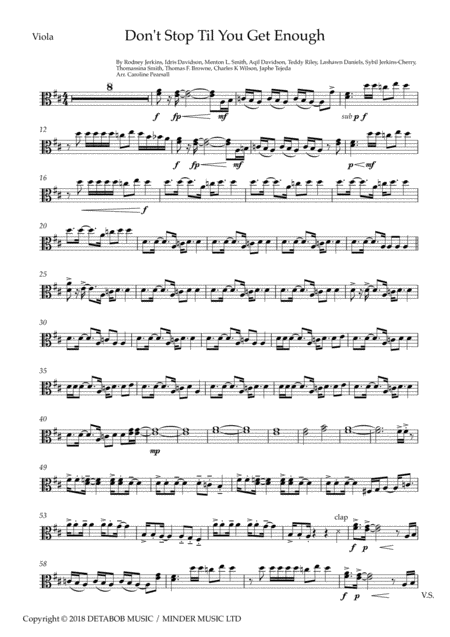 Michael Jackson Dont Stop Till You Get Enough String Trio Sheet Music