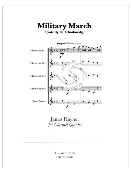 Free Sheet Music Military March For Clarinet Quintet