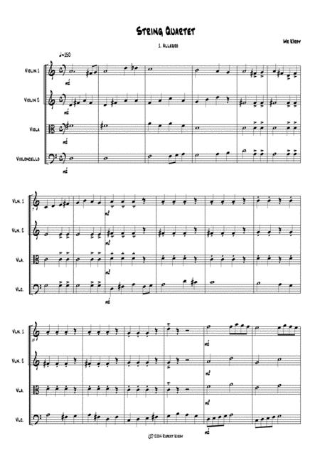 Free Sheet Music Miniature String Quartet No 1