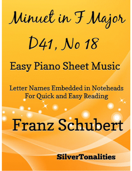 Minuet In F Major D41 Number 18 Easy Piano Sheet Music Sheet Music