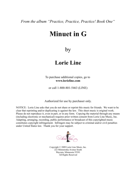 Minuet In G Easy Sheet Music