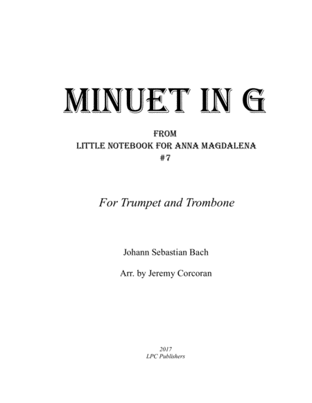 Minuet In G For Trumpet And Trombone Sheet Music